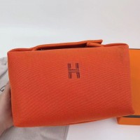Hermes Bride-a-Brac Large Case in Orange Canvas Hermes Bride-a-Brac Large Case in Orange Canvas