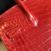 Hermes Birkin 30 Handmade Bag In Red Crocodile Niloticus Shiny
