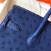 Hermes Birkin 30 Handmade Bag In Blue Ostrich Skin Hermes Birkin 30 Handmade Bag In Blue Ostrich Skin