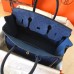 Hermes Birkin 30 Handmade Bag In Blue Ostrich Skin Hermes Birkin 30 Handmade Bag In Blue Ostrich Skin
