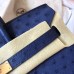 Hermes Birkin 30 Handmade Bag In Blue Ostrich Skin Hermes Birkin 30 Handmade Bag In Blue Ostrich Skin