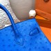 Hermes Birkin 30 Handmade Bag In Blue Ostrich Skin Hermes Birkin 30 Handmade Bag In Blue Ostrich Skin