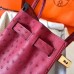 Hermes Birkin 30 Handmade Bag In Ruby Ostrich Skin Hermes Birkin 30 Handmade Bag In Ruby Ostrich Skin