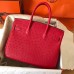 Hermes Birkin 30 Handmade Bag In Red Ostrich Skin Hermes Birkin 30 Handmade Bag In Red Ostrich Skin