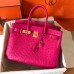 Hermes Birkin 30 Handmade Bag In Rose Red Ostrich Skin Hermes Birkin 30 Handmade Bag In Rose Red Ostrich Skin