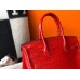 Hermes Birkin 30cm Bag In Red Embossed Crocodile Leather Hermes Birkin 30cm Bag In Red Embossed Crocodile Leather