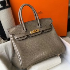 Hermes Birkin 30cm Bag In Taupe Embossed Crocodile Leather Hermes Birkin 30cm Bag In Taupe Embossed Crocodile Leather
