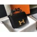 Hermes Constance 18 Handmade Bag In Black Embossed Crocodile