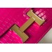 Hermes Constance 18 Handmade Bag In Rose Red Embossed Crocodile Hermes Constance 18 Handmade Bag In Rose Red Embossed Crocodile