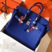 Hermes Birkin 35 Handmade Bag In Blue Electric Clemence Leather Hermes Birkin 35 Handmade Bag In Blue Electric Clemence Leather