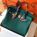 Hermes Birkin 35 Handmade Bag In Malachite Clemence Leather Hermes Birkin 35 Handmade Bag In Malachite Clemence Leather