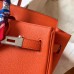 Hermes Birkin 35 Handmade Bag In Orange Clemence Leather Hermes Birkin 35 Handmade Bag In Orange Clemence Leather
