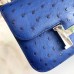 Hermes Constance 18 Handmade Bag In Blue Ostrich Leather Hermes Constance 18 Handmade Bag In Blue Ostrich Leather