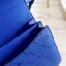 Hermes Constance 18 Handmade Bag In Blue Ostrich Leather Hermes Constance 18 Handmade Bag In Blue Ostrich Leather