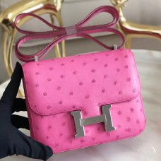 Hermes Constance 18 Handmade Bag In Pink Ostrich Leather Hermes Constance 18 Handmade Bag In Pink Ostrich Leather
