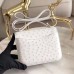 Hermes Constance 18 Handmade Bag In White Ostrich Leather Hermes Constance 18 Handmade Bag In White Ostrich Leather