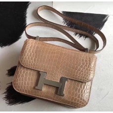Hermes Constance 24 Handmade Bag In Poussiere Niloticus Crocodile Hermes Constance 24 Handmade Bag In Poussiere Niloticus Crocodile