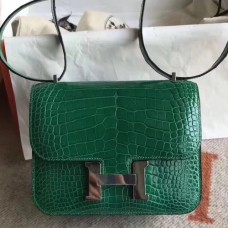 Hermes Constance 24 Handmade Bag In Green Niloticus Crocodile Hermes Constance 24 Handmade Bag In Green Niloticus Crocodile