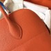 Hermes Bolide 35 Handmade Bag In Orange Clemence Leather Hermes Bolide 35 Handmade Bag In Orange Clemence Leather
