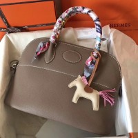Hermes Bolide 31 Handmade Bag In Taupe Clemence Leather Hermes Bolide 31 Handmade Bag In Taupe Clemence Leather