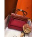 Hermes Herbag Zip 31cm Bag In Camel And Bordeaux Hermes Herbag Zip 31cm Bag In Camel And Bordeaux
