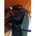 Hermes Herbag Zip 31cm Bag In Navy And Green Hermes Herbag Zip 31cm Bag In Navy And Green