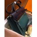 Hermes Herbag Zip 31cm Bag In Navy And Green Hermes Herbag Zip 31cm Bag In Navy And Green