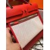 Hermes Herbag Zip 31cm Bag In Red Toile And Leather Hermes Herbag Zip 31cm Bag In Red Toile And Leather