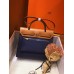 Hermes Herbag Zip 31cm Bag In Brown And Blue Hermes Herbag Zip 31cm Bag In Brown And Blue