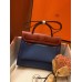 Hermes Herbag Zip 31cm Bag In Camel And Blue Hermes Herbag Zip 31cm Bag In Camel And Blue