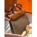 Hermes Herbag Zip 31cm Bag In Brown And Taupe Hermes Herbag Zip 31cm Bag In Brown And Taupe