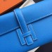 Hermes Jige Elan 29 Clutch Bag In Blue Epsom Calfskin Hermes Jige Elan 29 Clutch Bag In Blue Epsom Calfskin