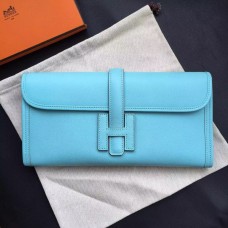 Hermes Jige Elan 29 Clutch Bag In Blue Atoll Epsom Calfskin Hermes Jige Elan 29 Clutch Bag In Blue Atoll Epsom Calfskin