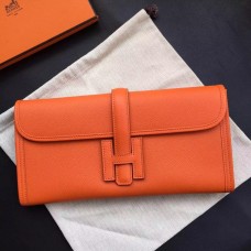 Hermes Jige Elan 29 Clutch Bag In Orange Epsom Calfskin Hermes Jige Elan 29 Clutch Bag In Orange Epsom Calfskin