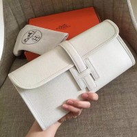Hermes Jige Elan 29 Clutch Bag In White Epsom Calfskin Hermes Jige Elan 29 Clutch Bag In White Epsom Calfskin
