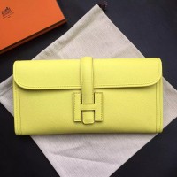 Hermes Jige Elan 29 Clutch Bag In Yellow Epsom Calfskin Hermes Jige Elan 29 Clutch Bag In Yellow Epsom Calfskin