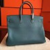 Hermes Birkin 40 Handmade Bag In Blue Jean Clemence Leather Hermes Birkin 40 Handmade Bag In Blue Jean Clemence Leather