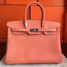 Hermes Birkin 40 Handmade Bag In Crevette Clemence Leather Hermes Birkin 40 Handmade Bag In Crevette Clemence Leather