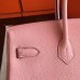 Hermes Birkin 40 Handmade Bag In Pink Clemence Leather Hermes Birkin 40 Handmade Bag In Pink Clemence Leather