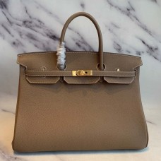 Hermes Birkin 40 Handmade Bag In Taupe Clemence Leather Hermes Birkin 40 Handmade Bag In Taupe Clemence Leather