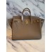 Hermes Birkin 40 Handmade Bag In Taupe Clemence Leather Hermes Birkin 40 Handmade Bag In Taupe Clemence Leather
