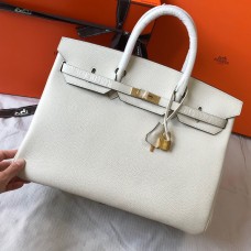Hermes Birkin 40 Handmade Bag In White Clemence Leather Hermes Birkin 40 Handmade Bag In White Clemence Leather