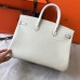 Hermes Birkin 40 Handmade Bag In White Clemence Leather Hermes Birkin 40 Handmade Bag In White Clemence Leather