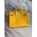 Hermes Birkin 40 Handmade Bag In Yellow Clemence Leather Hermes Birkin 40 Handmade Bag In Yellow Clemence Leather