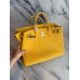 Hermes Birkin 40 Handmade Bag In Yellow Clemence Leather Hermes Birkin 40 Handmade Bag In Yellow Clemence Leather