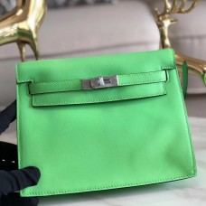Hermes Kelly Danse Handmade Bag In Green Swift Leather Hermes Kelly Danse Handmade Bag In Green Swift Leather