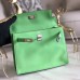 Hermes Kelly Danse Handmade Bag In Green Swift Leather Hermes Kelly Danse Handmade Bag In Green Swift Leather