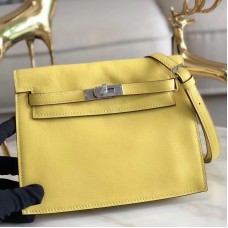 Hermes Kelly Danse Handmade Bag In Jaune Swift Leather Hermes Kelly Danse Handmade Bag In Jaune Swift Leather