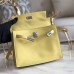 Hermes Kelly Danse Handmade Bag In Jaune Swift Leather Hermes Kelly Danse Handmade Bag In Jaune Swift Leather
