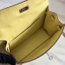 Hermes Kelly Danse Handmade Bag In Jaune Swift Leather Hermes Kelly Danse Handmade Bag In Jaune Swift Leather